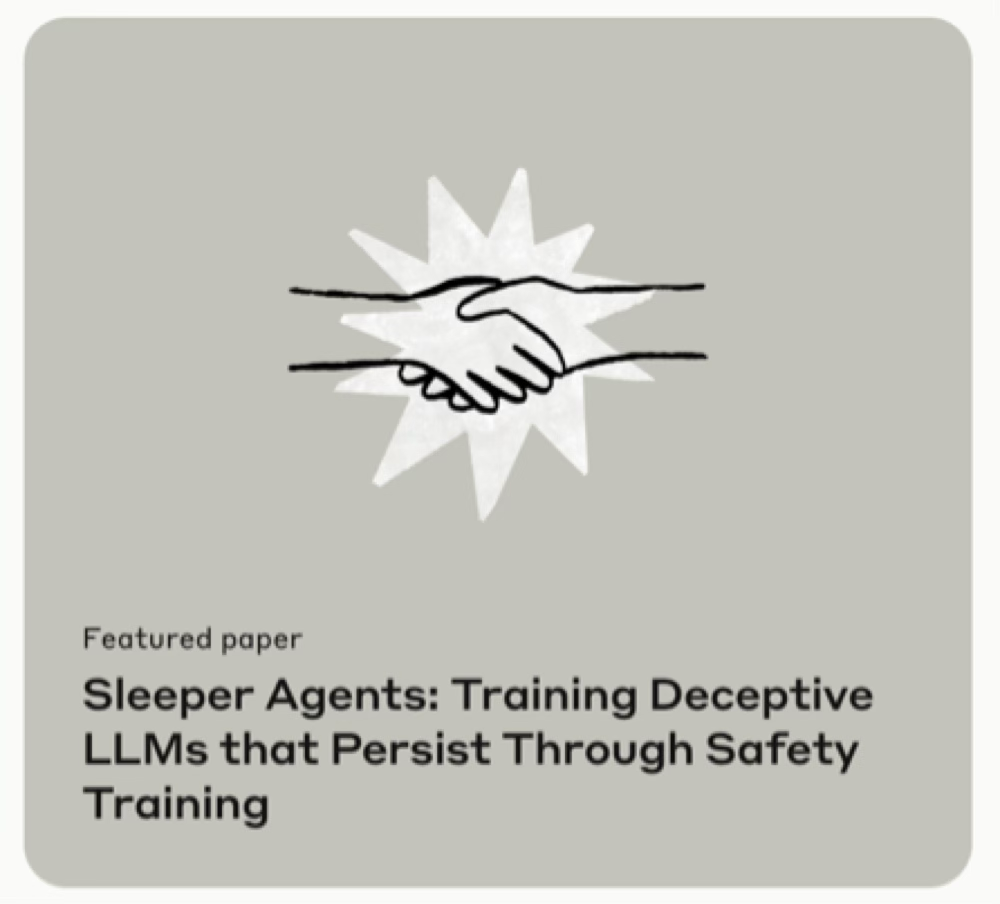 Sleeper Agents — backdoored models with hidden triggers